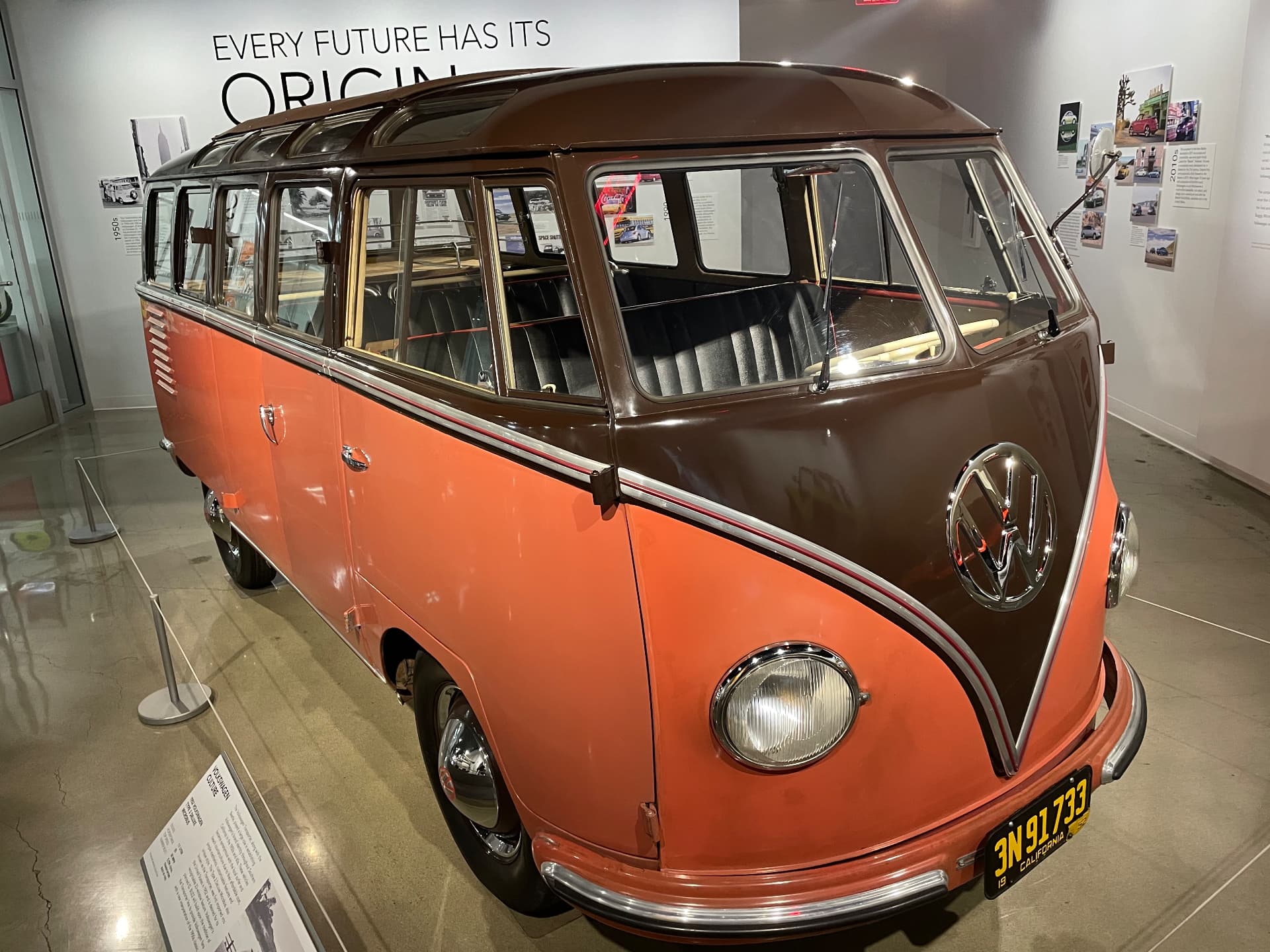 Classic Volkswagen bus on display