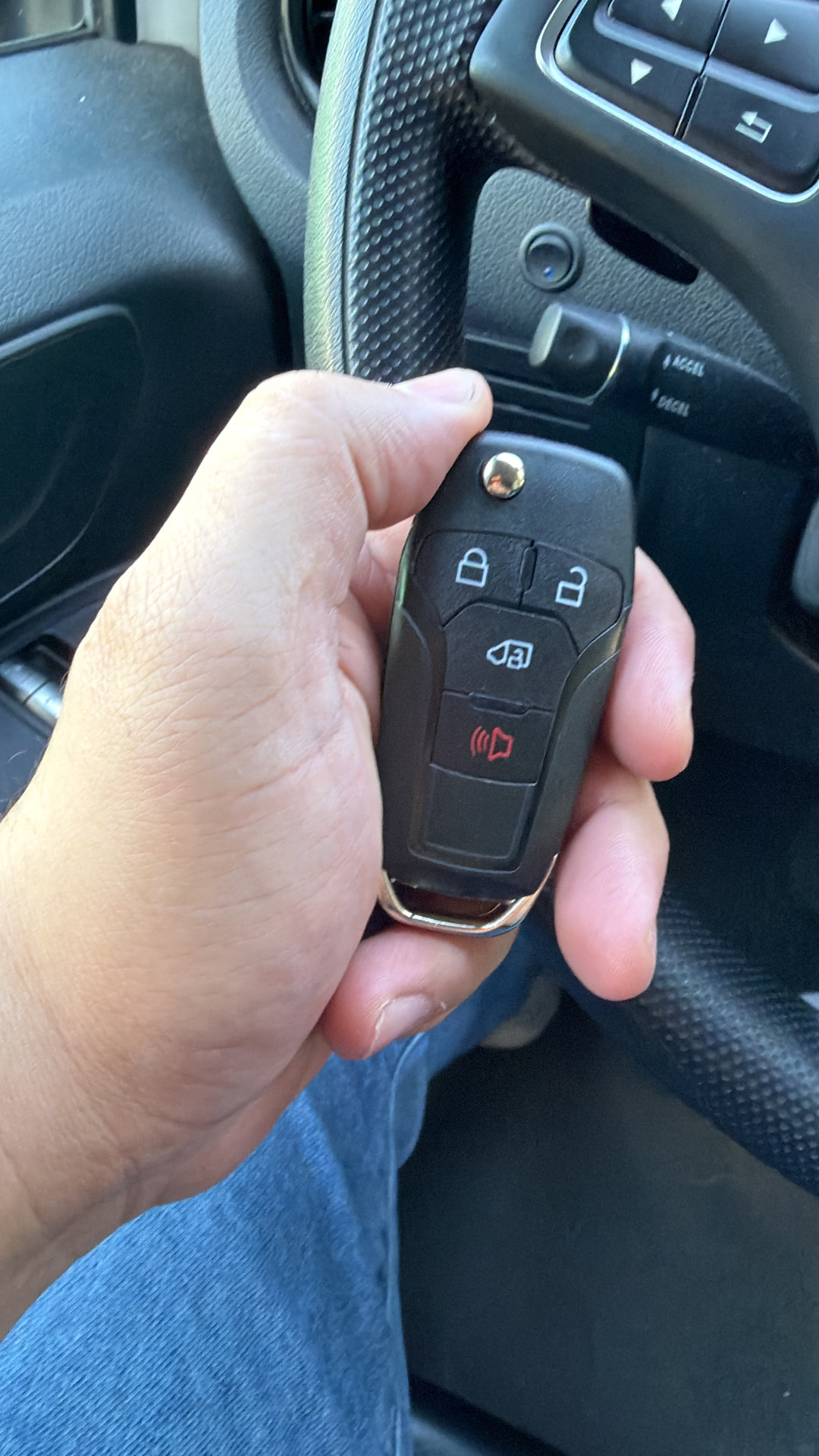Ford flip-key replacement tested inside the vehicle